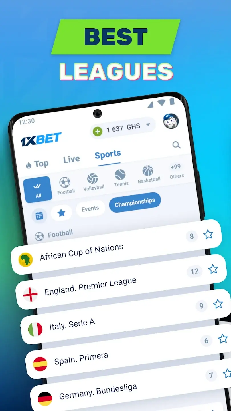 1xBet Ghana Best leagues